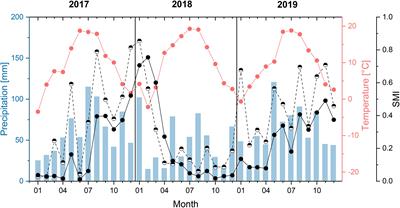 High-resolution dendrometer measurements reveal different responses of Douglas-fir to extreme drought in 2018 depending on soil and rooting characteristics